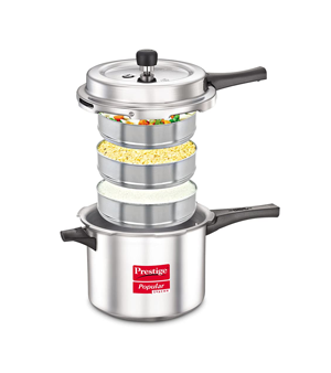 Prestige Popular Svachh 5.L + 3L Aluminum Outer Lid Pressure Cooker, combo