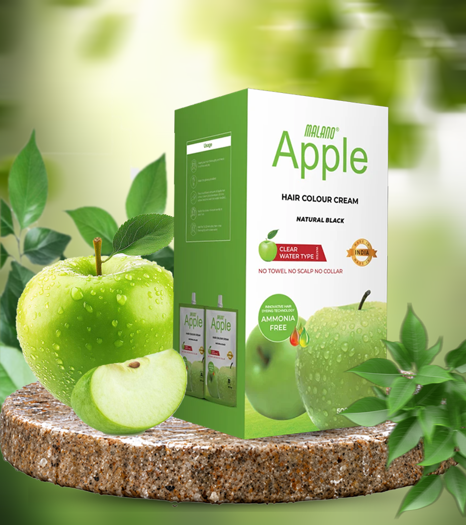 Malano Apple Hair Colour Cream – Natural Black, 1 Litre