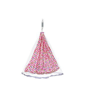 SkinCo Cotton Cloth Cradle/Jhula/Jhoola (Pink), with Mosquito Net, Washable