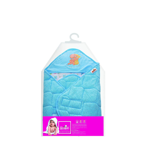 SkinCo Little Star Hooded Towel- Blue, 75 x 70 cm, Bio Washed